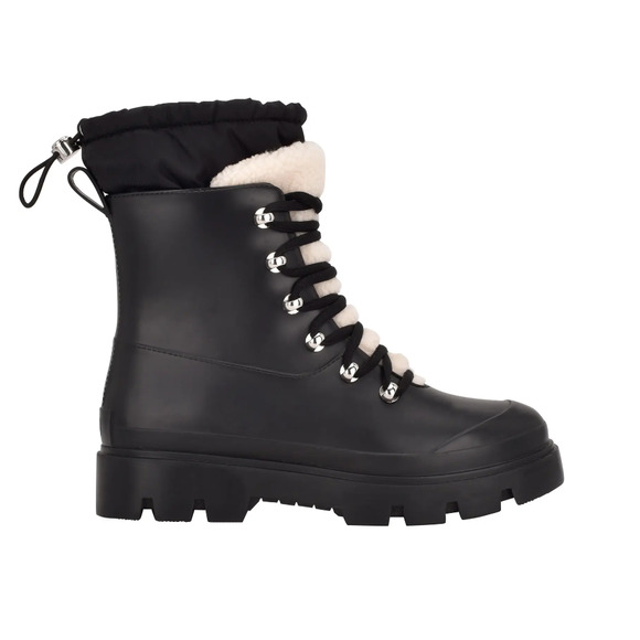 NEW marc fisher ltd black Sherpa Freely Waterproof Lace-Up Boot size 7 - Picture 2 of 4